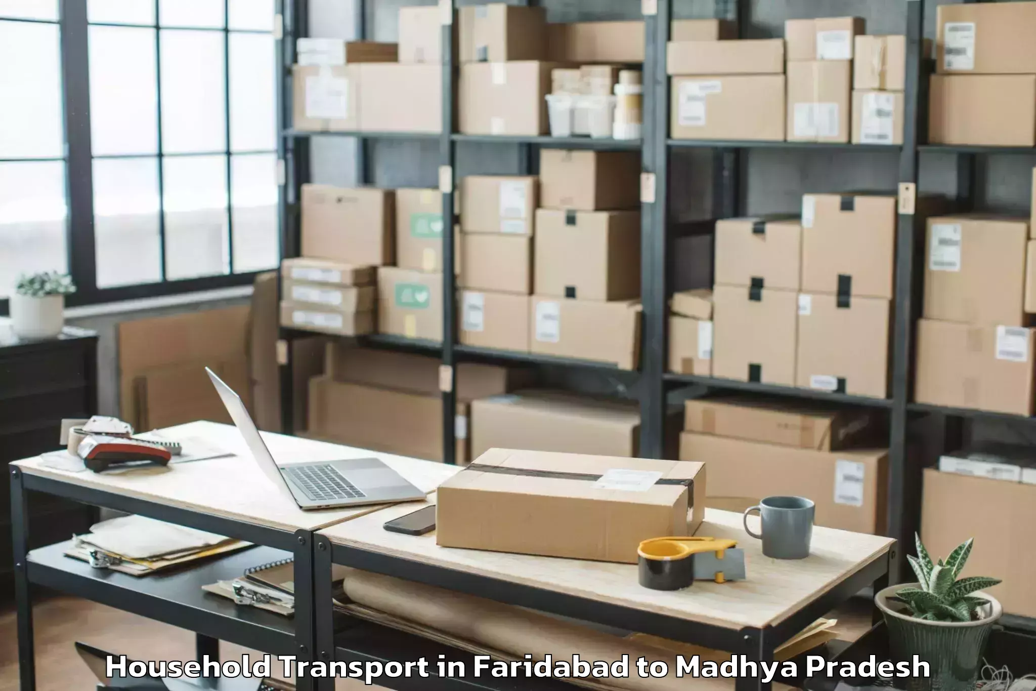 Book Faridabad to Guna Airport Gux Household Transport Online